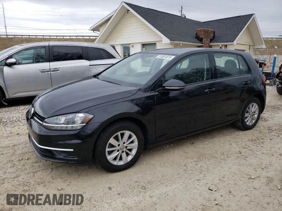2019 Volkswagen Golf S z VIN 3VWG57AU8KM020682, wystawiony jako Copart lot #51091875 z przebiegiem 48 257 mil mil oraz Szkoda całkowita • Salvage title. Historia ofert i sprzedaży dostępna na DreamBid. Obrazek 1.