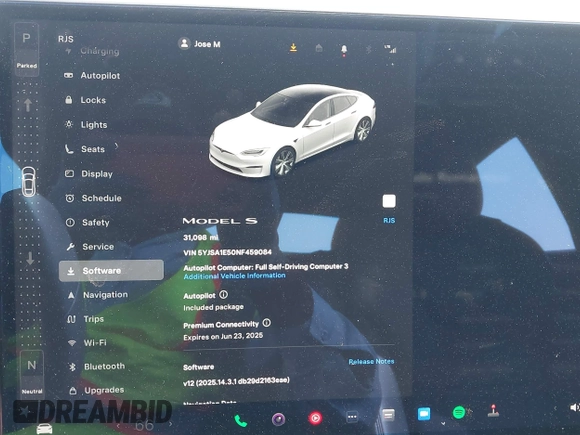 2022 Tesla Model S с VIN 5YJSA1E50NF459084, выставлен на аукционе IAAI как лот 42497645 с пробегом 31 098 миль миль и . История ставок и продаж доступна на DreamBid. Изображение 7.