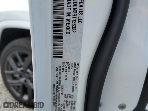 2024 Jeep Compass Limited with VIN 3C4NJDCN2RT135322, listed as a Copart auction lot 59387135 with 3,403 mi miles and Salvage title. Bid and sale history available at DreamBid. Image 13.