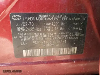 2011 Hyundai Sonata GLS with VIN 5NPEB4AC3BH104374, listed as a Copart auction lot 50812275 with 210,967 mi miles and Salvage Title. Bid and sale history available at carsss.com. Image 13.