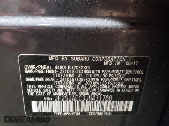 2018 Subaru Forester Premium with VIN JF2SJAEC3JH431760, listed as a Copart auction lot 51348275 with 118,947 mi miles and Salvage Title. Bid and sale history available at carsss.com. Image 12.