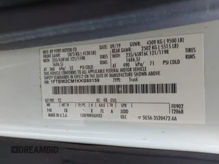 2019 Ford Transit с VIN 1FTBW2CM1KKB80159, выставлен на аукционе IAAI как лот 42216481 с пробегом 146 200 миль миль и . История ставок и продаж доступна на DreamBid. Изображение 9.