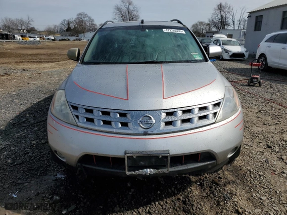 2005 Nissan Murano S with VIN JN8AZ08W65W417540, listed as a Copart auction lot 47296055 with 209,957 mi miles and Salvage Title. Bid and sale history available at carsss.com. Image 5.