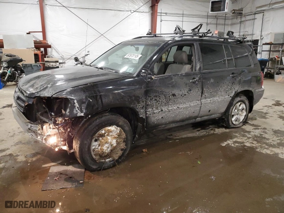 2001 Toyota Highlander with VIN JTEGF21A110027933, listed as a Copart auction lot 87670195 with 190,369 mi miles and Salvage Title. Bid and sale history available at carsss.com. Image 1.