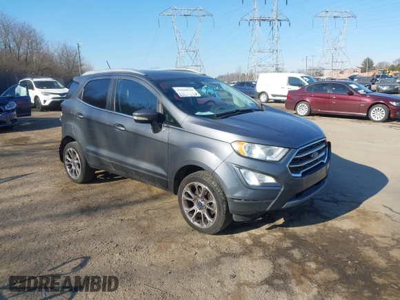 2018 Ford EcoSport Titanium z VIN MAJ6P1WL0JC172094, wystawiony jako IAAI lot #41640624 z przebiegiem 73 137 mil mil oraz . Historia ofert i sprzedaży dostępna na DreamBid. Obrazek 1.