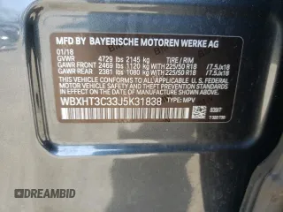 2018 BMW X1 xDrive28i with VIN WBXHT3C33J5K31838, listed as a Copart auction lot 48650943 with 63,064 mi miles. Bid and sale history available at carsss.com. Image 13.