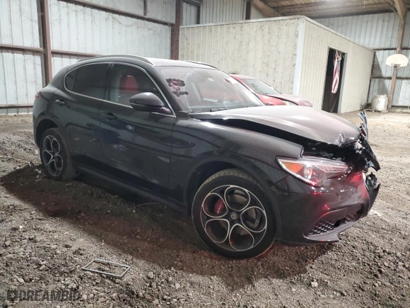 2019 Alfa Romeo Stelvio Ti Sport with VIN ZASPAKBN7K7C43323, listed as a Copart auction lot 82823824 with 73,605 mi miles and Salvage Title. Bid and sale history available at carsss.com. Image 4.