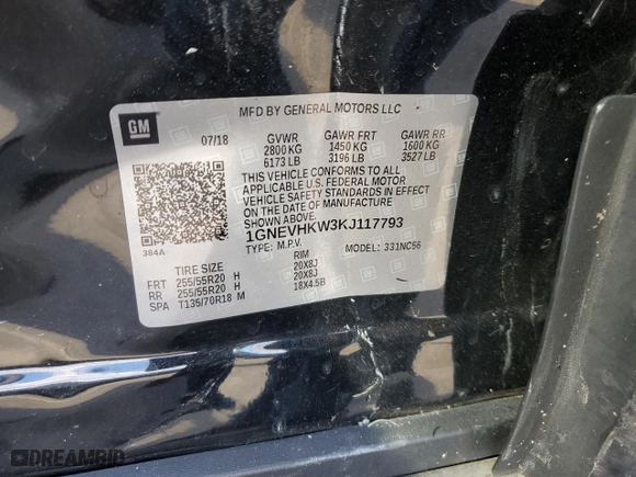 2019 Chevrolet Traverse LT Leather with VIN 1GNEVHKW3KJ117793, listed as a Copart auction lot 44125495 with 71,482 mi miles and Salvage Title. Bid and sale history available at carsss.com. Image 15.