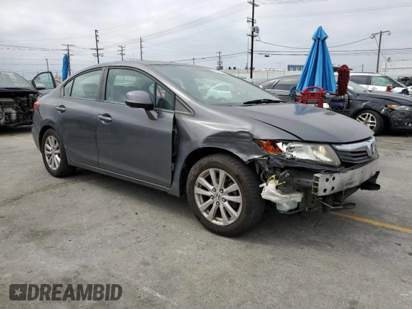 2012 Honda Civic EX with VIN 2HGFB2F86CH330174, listed as a Copart auction lot 56070795 with 137,040 mi miles and Salvage Title. Bid and sale history available at DreamBid. Image 4.