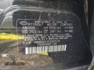 2023 Hyundai IONIQ 6 Limited with VIN KMHM54AC4PA050578, listed as a Copart auction lot 55155374 with 0 mi miles and Salvage Title. Bid and sale history available at carsss.com. Image 13.