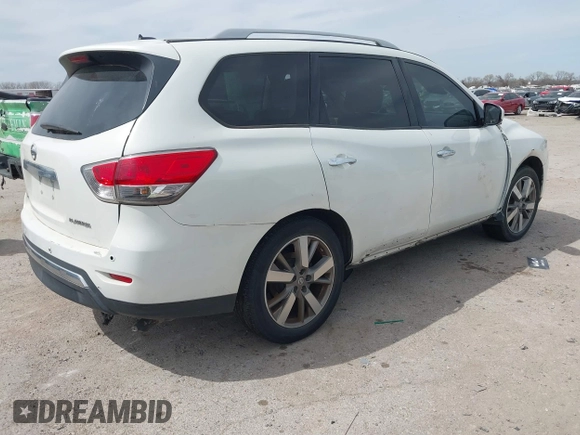 2014 Nissan Pathfinder Platinum with VIN 5N1AR2MN3EC693904, listed as a IAAI auction lot 41774522 with 151,477 mi miles and . Bid and sale history available at DreamBid. Image 4.