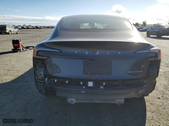 2024 Tesla Model 3 Long Range with VIN 5YJ3E1EBXRF841790, listed as a Copart auction lot 47811445 with 5,657 mi miles and Salvage Title. Bid and sale history available at carsss.com. Image 6.