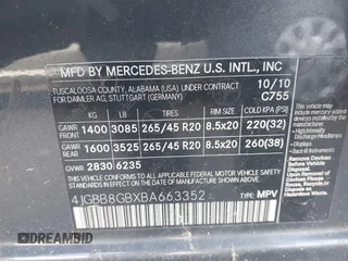 2011 Mercedes-Benz M 350 с VIN 4JGBB8GBXBA663352, выставлен на аукционе IAAI как лот 42534693 с пробегом 155 081 миль миль и . История ставок и продаж доступна на DreamBid. Изображение 9.