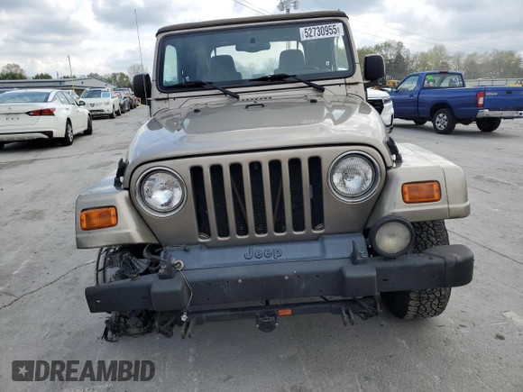 2003 Jeep Wrangler Sahara with VIN 1J4FA59S13P312830, listed as a Copart auction lot 52730955 with 99,247 mi miles and Salvage title. Bid and sale history available at DreamBid. Image 5.