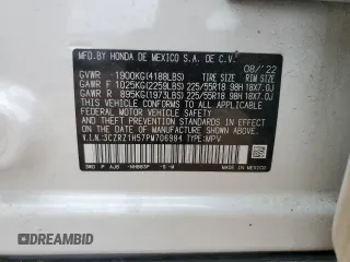 2023 Honda HR-V Sport with VIN 3CZRZ1H57PM706984, listed as a Copart auction lot 51182275 with 19,552 mi miles and Salvage Title. Bid and sale history available at carsss.com. Image 14.