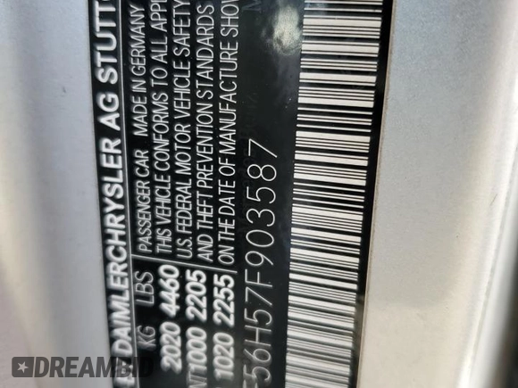 2007 Mercedes-Benz C 350 Sport z VIN WDBRF56H57F903587, wystawiony jako Copart lot #82340594 z przebiegiem 164 125 mil mil oraz Szkoda całkowita • Salvage title. Historia ofert i sprzedaży dostępna na DreamBid. Obrazek 14.