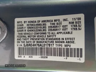 2010 Honda CR-V EX-L with VIN 5J6RE4H76AL017817, listed as a IAAI auction lot 42061663 with 118,241 mi miles and . Bid and sale history available at carsss.com. Image 9.
