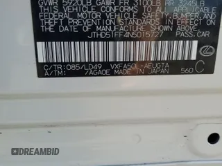 2022 Lexus LS 500 z VIN JTHD51FF4N5015727, wystawiony jako Copart lot #47623113 z przebiegiem Nie podano mil oraz . Historia ofert i sprzedaży dostępna na DreamBid. Obrazek 12.