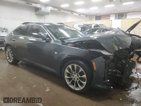 2021 Cadillac CT5 Premium Luxury with VIN 1G6DT5RW8M0107836, listed as a Copart auction lot 42399015 with 37,858 mi miles and Non repairable. Bid and sale history available at DreamBid. Image 4.