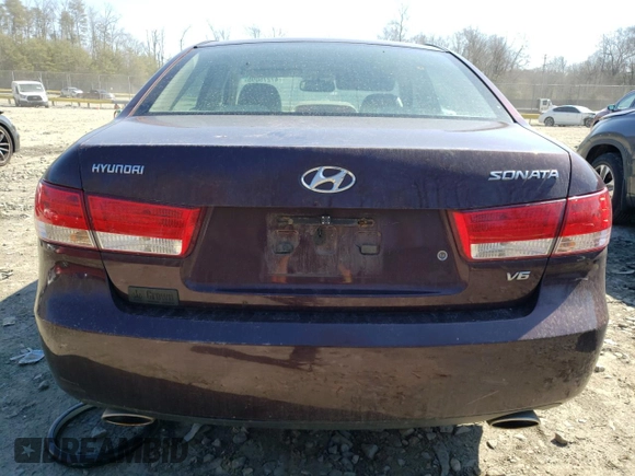 2006 Hyundai Sonata GLS with VIN 5NPEU46F06H057128, listed as a Copart auction lot 47275095 with 222,769 mi miles and Salvage Title. Bid and sale history available at DreamBid. Image 6.
