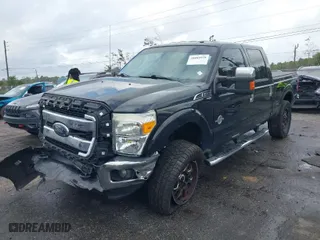 2015 Ford Super Duty F-250 SRW Lariat with VIN 1FT7W2BT9FEB75116, listed as a IAAI auction lot 40809559 with 161,746 mi miles. Bid and sale history available at carsss.com. Image 2.
