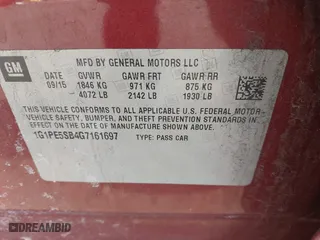 2016 Chevrolet Cruze Limited LT with VIN 1G1PE5SB4G7161697, listed as a IAAI auction lot 41694116 with 104,095 mi miles. Bid and sale history available at carsss.com. Image 9.
