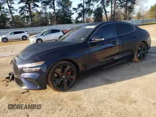 2023 Genesis G70 3.3T with VIN KMTG54TE1PU123941, listed as a Copart auction lot 48929985 with 17,220 mi miles and Salvage title. Bid and sale history available at DreamBid. Image 1.