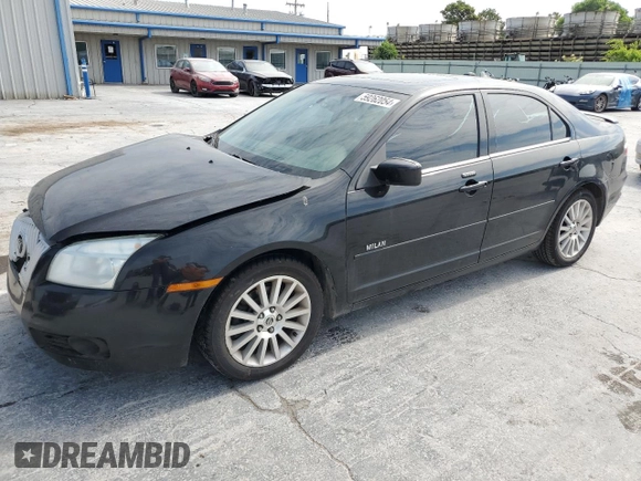 2008 Mercury Milan Premier with VIN 3MEHM08168R609298, listed as a Copart auction lot 59262054 with 166,995 mi miles and Salvage Title. Bid and sale history available at carsss.com. Image 1.