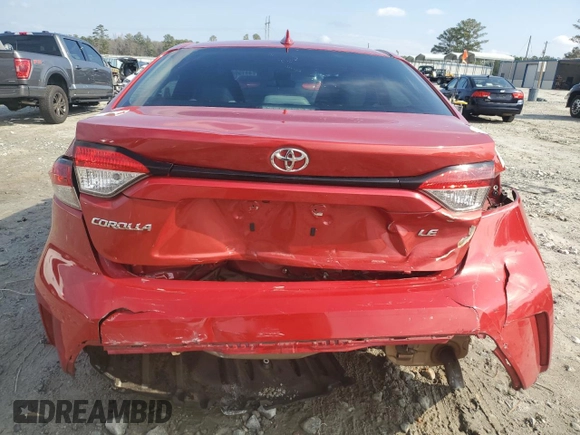 2020 Toyota Corolla LE with VIN 5YFVPRAE7LP106567, listed as a Copart auction lot 44159895 with 61,102 mi miles and Salvage Title. Bid and sale history available at carsss.com. Image 6.