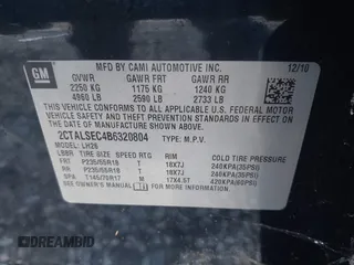 2011 GMC Terrain SLE-2 with VIN 2CTALSEC4B6320804, listed as a IAAI auction lot 41669675 with 177,999 mi miles and . Bid and sale history available at carsss.com. Image 9.