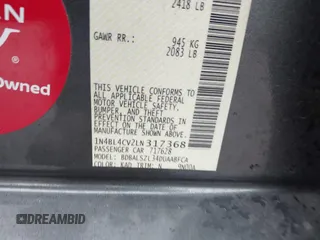 2020 Nissan Altima SR z VIN 1N4BL4CV2LN317368, wystawiony jako IAAI lot #41535712 z przebiegiem 52 323 mil mil oraz . Historia ofert i sprzedaży dostępna na DreamBid. Obrazek 9.