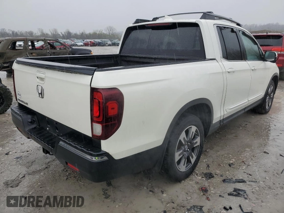 2017 Honda Ridgeline RTL-T with VIN 5FPYK2F68HB008114, listed as a Copart auction lot 51349455 with 146,058 mi miles and Salvage title. Bid and sale history available at DreamBid. Image 3.