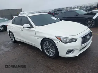 2019 Infiniti Q50 3.0t Signature Edition with VIN JN1EV7AP9KM514861, listed as a IAAI auction lot 41805236 with 58,286 mi miles. Bid and sale history available at carsss.com. Image 1.
