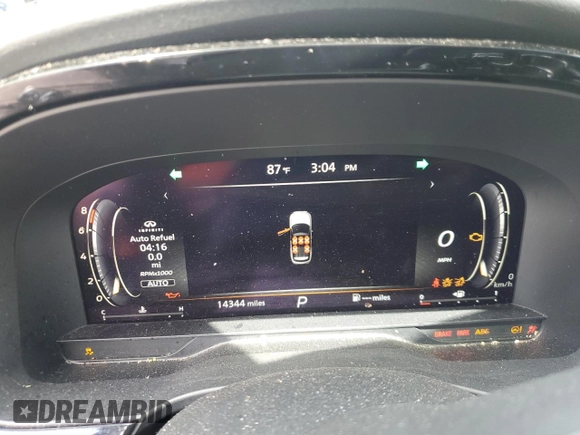 2023 Infiniti QX60 Luxe with VIN 5N1DL1FS2PC370426, listed as a Copart auction lot 57087685 with 14,344 mi miles and Salvage title. Bid and sale history available at DreamBid. Image 9.