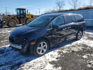 2018 Honda Odyssey EX-L z VIN 5FNRL6H7XJB039846, wystawiony jako Copart lot #46143915 z przebiegiem 56 634 mil mil oraz Szkoda całkowita • Salvage title. Historia ofert i sprzedaży dostępna na DreamBid. Obrazek 1.