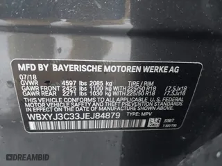 2018 BMW X2 sDrive28i with VIN WBXYJ3C33JEJ84879, listed as a IAAI auction lot 41783904 with 51,794 mi miles. Bid and sale history available at carsss.com. Image 9.