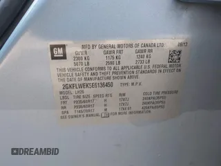 2014 GMC Terrain SLE with VIN 2GKFLWEK5E6136450, listed as a IAAI auction lot 42387036 with 121,668 mi miles and . Bid and sale history available at DreamBid. Image 9.