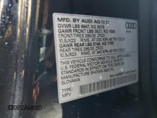 2021 Audi RS Q8 z VIN WU1ARBF11MD029420, wystawiony jako Copart lot #73844124 z przebiegiem Nie podano mil oraz Nie do naprawy. Historia ofert i sprzedaży dostępna na DreamBid. Obrazek 14.