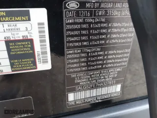 2017 Land Rover Range Rover with VIN SALGS2FE7HA327811, listed as a IAAI auction lot 41232873 with 55,304 mi miles. Bid and sale history available at carsss.com. Image 9.