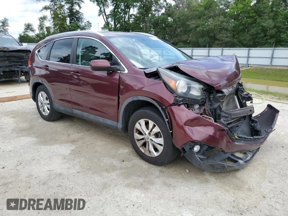 2012 Honda CR-V EX-L with VIN 5J6RM4H71CL061326, listed as a Copart auction lot 58517235 with 182,697 mi miles and Salvage title. Bid and sale history available at DreamBid. Image 4.