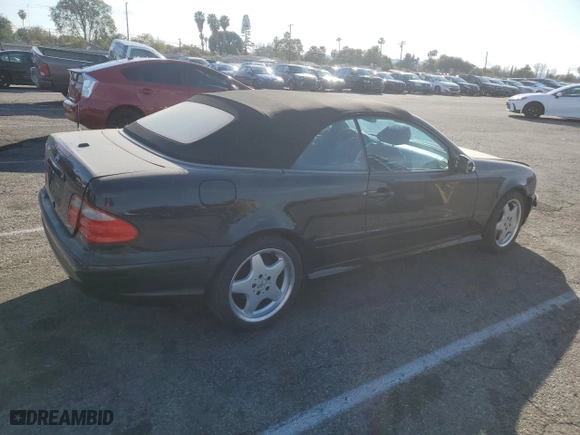 2001 Mercedes-Benz CLK-Class with VIN WDBLK70G91T062816, listed as a Copart auction lot 42784395 with 72,129 mi miles and Salvage Title. Bid and sale history available at carsss.com. Image 3.
