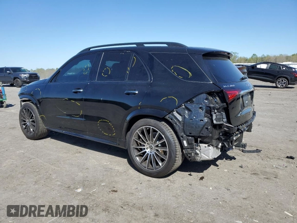 2023 Mercedes-Benz GLE 350 with VIN 4JGFB4KB4PA949819, listed as a Copart auction lot 53719765 with 25,514 mi miles and Salvage title. Bid and sale history available at DreamBid. Image 2.