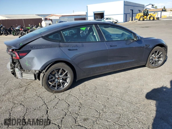2023 Tesla Model 3 with VIN 5YJ3E1EA4PF556782, listed as a Copart auction lot 55626935 with 26,615 mi miles and Salvage title. Bid and sale history available at DreamBid. Image 3.