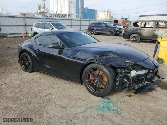 2021 Toyota GR Supra 3.0 with VIN WZ1DB0C03MW036728, listed as a Copart auction lot 85883404 with 95,426 mi miles and Salvage Title. Bid and sale history available at carsss.com. Image 4.