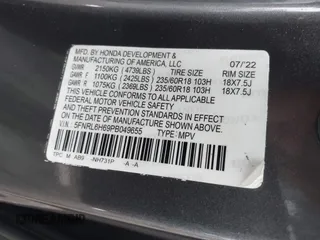 2022 Honda Odyssey EX-L z VIN 5FNRL6H77NB018068, wystawiony jako IAAI lot #42260972 z przebiegiem 37 990 mil mil oraz . Historia ofert i sprzedaży dostępna na DreamBid. Obrazek 9.