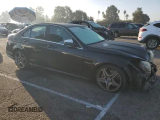 2009 Mercedes-Benz C 63 AMG with VIN WDDGF77X89F245590, listed as a Copart auction lot 75036764 with 243,430 mi miles and Salvage Title. Bid and sale history available at DreamBid. Image 4.