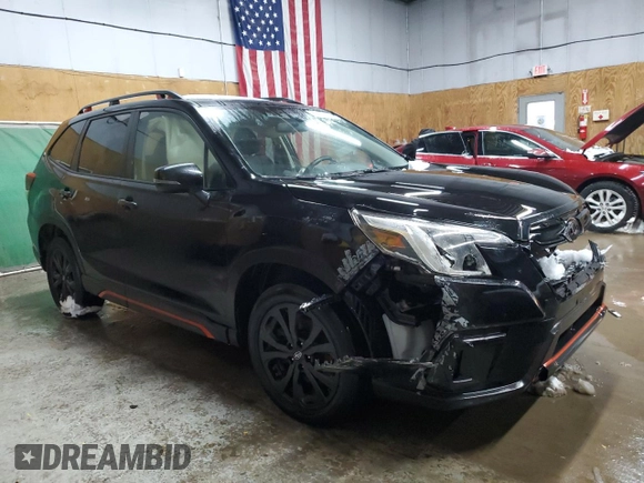 2023 Subaru Forester Sport with VIN JF2SKAJC4PH429981, listed as a Copart auction lot 87036214 with 42,221 mi miles and Salvage Title. Bid and sale history available at carsss.com. Image 4.