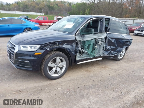2019 Audi Q5 Premium Plus with VIN WA1BNAFY9K2144483, listed as a IAAI auction lot 41898239 with 54,676 mi miles. Bid and sale history available at carsss.com. Image 2.