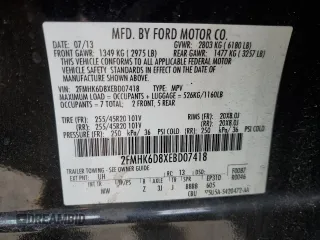 2014 Ford Flex Limited z VIN 2FMHK6D8XEBD07418, wystawiony jako Copart lot #88731035 z przebiegiem Nie podano mil oraz Nie do naprawy • Non repairable. Historia ofert i sprzedaży dostępna na DreamBid. Obrazek 15.