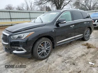 2019 Infiniti QX60 Luxe with VIN 5N1DL0MM0KC527362, listed as a Copart auction lot 45854705 with 90,075 mi miles and Salvage Title. Bid and sale history available at DreamBid. Image 1.